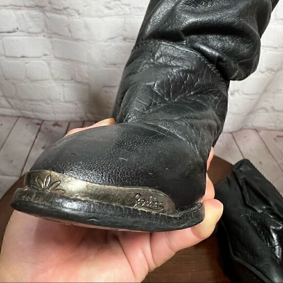 ZODIAC leather slouchy ankle booties (western) vintage 6.5 GUC - Picture 9 of 10